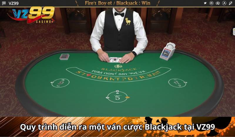 Quy trình diễn ra một ván cược Blackjack tại VZ99